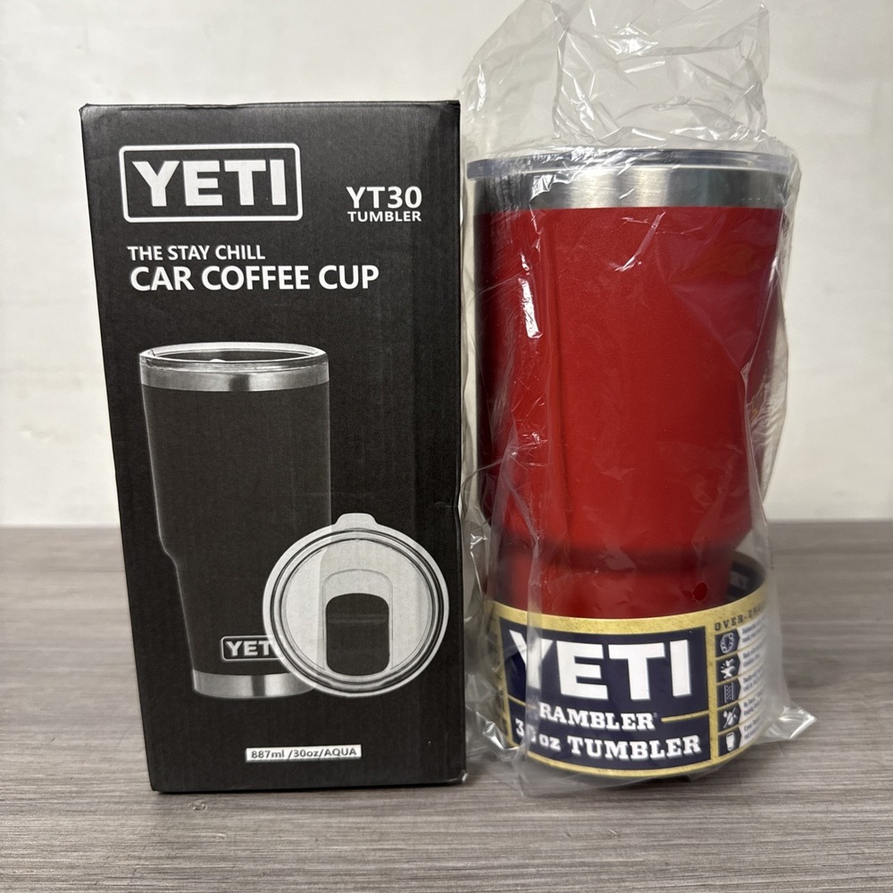 Yeti YT 30 Red 887ml 30oz Tumbler Car Coffee Cup